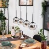Koyoto Lampadario a sospensione, Lampada a sfera, Lampada a sospensione Écru, Nero, 4-Luci