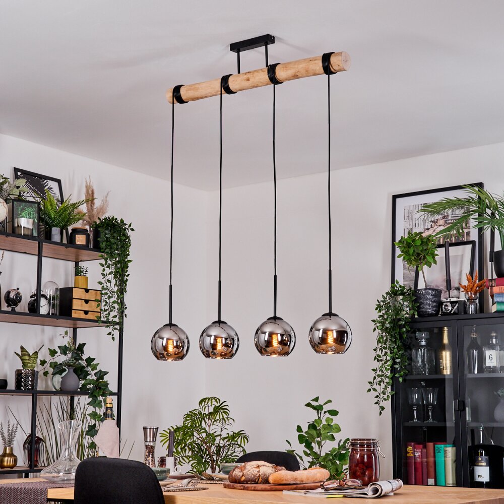 Koyoto Lampadario a sospensione, Lampada a sfera, Lampada a sospensione Écru, Nero, 4-Luci main product photo