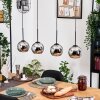 Koyoto Lampadario a sospensione, Lampada a sfera, Lampada a sospensione Écru, Nero, 4-Luci