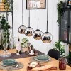 Koyoto Lampadario a sospensione, Lampada a sfera, Lampada a sospensione Écru, Nero, 4-Luci