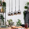 Koyoto Lampadario a sospensione, Lampada a sfera, Lampada a sospensione Écru, Nero, 4-Luci