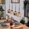 Koyoto Lampadario a sospensione, Lampada a sfera, Lampada a sospensione Écru, Nero, 4-Luci