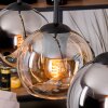 Koyoto Lampadario a sospensione, Lampada a sfera, Lampada a sospensione Écru, Nero, 4-Luci