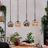 Koyoto Lampadario a sospensione, Lampada a sfera, Lampada a sospensione Écru, Nero, 4-Luci