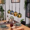 Koyoto Lampadario a sospensione, Lampada a sfera, Lampada a sospensione Écru, Nero, 4-Luci