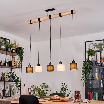 Bassagoda Lampadario a sospensione, Lampada a sospensione Écru, Nero, 5-Luci Bassagoda Lampadario a sospensione, Lampada a sospensione Écru, Nero, 5-Luci