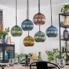 Koyoto Lampadario a sospensione, Lampada a sfera, Lampada a sospensione Blu, Oro, Verde, Ramato, 6-Luci