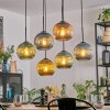 Koyoto Lampadario a sospensione, Lampada a sfera, Lampada a sospensione Blu, Oro, Verde, Ramato, 6-Luci