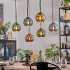 Koyoto Lampadario a sospensione, Lampada a sfera, Lampada a sospensione Blu, Oro, Verde, Ramato, 6-Luci