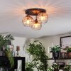 Koyoto Plafoniera, Lampada a sfera 30 cm Ambrato, Chiaro, 3-Luci