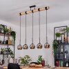 Koyoto Lampadario a sospensione, Lampada a sfera, Lampada a sospensione Écru, Nero, 5-Luci