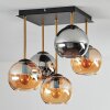 Koyoto Plafoniera, Lampada a sfera Oro, Nero, 5-Luci