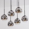 Ripoll Lampadario a sospensione, Lampada a sfera, Lampada a sospensione Cromo, Chiaro, Grigio fumo, 6-Luci