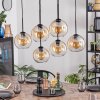 Koyoto Lampadario a sospensione, Lampada a sfera, Lampada a sospensione Ambrato, Chiaro, 6-Luci