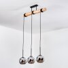 Koyoto Lampadario a sospensione, Lampada a sfera, Lampada a sospensione Écru, Nero, 3-Luci