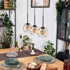 Koyoto Lampadario a sospensione, Lampada a sfera, Lampada a sospensione Écru, Nero, 3-Luci