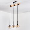 Koyoto Lampadario a sospensione, Lampada a sfera, Lampada a sospensione Écru, Nero, 3-Luci
