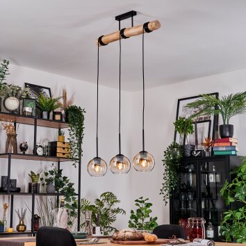 Koyoto Lampadario a sospensione, Lampada a sfera, Lampada a sospensione Écru, Nero, 3-Luci Koyoto Lampadario a sospensione, Lampada a sfera, Lampada a sospensione Écru, Nero, 3-Luci