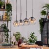 Koyoto Lampadario a sospensione, Lampada a sfera, Lampada a sospensione Écru, Nero, 4-Luci