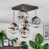 Gastor Plafoniera, Lampada a sfera Oro, Nero, 5-Luci