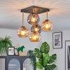Koyoto Plafoniera, Lampada a sfera Oro, Nero, 5-Luci