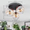 Koyoto Plafoniera, Lampada a sfera Ambrato, Chiaro, 3-Luci