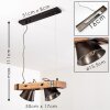 Oksbol Lampada a Sospensione Legno scuro, Nero, 2-Luci