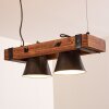 Oksbol Lampada a Sospensione Legno scuro, Nero, 2-Luci