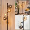 Koyoto Lampada a sfera, Lampada da terra 31 cm Ambrato, Cromo, Chiaro, Grigio fumo, 5-Luci