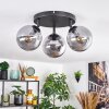 Gastor Plafoniera, Lampada a sfera 25 cm Grigio fumo, 3-Luci