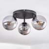 Gastor Plafoniera, Lampada a sfera 25 cm Grigio fumo, 3-Luci