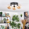 Gastor Plafoniera, Lampada a sfera 25 cm Ambrato, 3-Luci