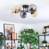 Gastor Plafoniera, Lampada a sfera 62 cm Ambrato, Chiaro, Grigio fumo, 6-Luci