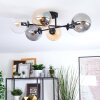 Gastor Plafoniera, Lampada a sfera 62 cm Ambrato, Chiaro, Grigio fumo, 6-Luci