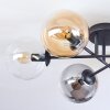 Gastor Plafoniera, Lampada a sfera 62 cm Ambrato, Chiaro, Grigio fumo, 6-Luci