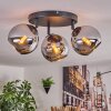 Koyoto Plafoniera, Lampada a sfera Cromo, Grigio fumo, 3-Luci