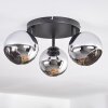 Koyoto Plafoniera, Lampada a sfera Cromo, Grigio fumo, 3-Luci