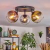 Koyoto Plafoniera, Lampada a sfera Oro, Chiaro, Ramato, Grigio fumo, 3-Luci