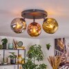 Ripoll Plafoniera, Lampada a sfera Cromo, Oro, Ramato, Grigio fumo, 3-Luci