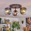 Gastor Plafoniera, Lampada a sfera Blu, Cromo, Verde, Chiaro, Grigio fumo, 3-Luci