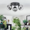 Chehalis Plafoniera, Lampada a sfera Chiaro, Grigio fumo, 3-Luci