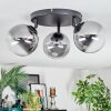 Chehalis Plafoniera, Lampada a sfera Chiaro, Grigio fumo, 3-Luci