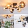 Koyoto Plafoniera, Lampada a sfera Ambrato, Chiaro, Grigio fumo, 6-Luci