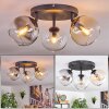 Koyoto Plafoniera, Lampada a sfera Ambrato, Chiaro, Grigio fumo, 3-Luci