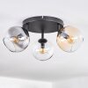 Koyoto Plafoniera, Lampada a sfera Ambrato, Chiaro, Grigio fumo, 3-Luci
