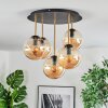 Gastor Plafoniera, Lampada a sfera Ottone, Nero, 5-Luci