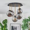 Gastor Plafoniera, Lampada a sfera 45 cm Ottone, Nero, 5-Luci