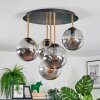 Gastor Plafoniera, Lampada a sfera 45 cm Ottone, Nero, 5-Luci