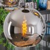 Koyoto Lampadario a sospensione, Lampada a sfera, Lampada a sospensione Cromo, Grigio fumo, 5-Luci