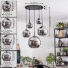 Koyoto Lampadario a sospensione, Lampada a sfera, Lampada a sospensione Cromo, Grigio fumo, 5-Luci